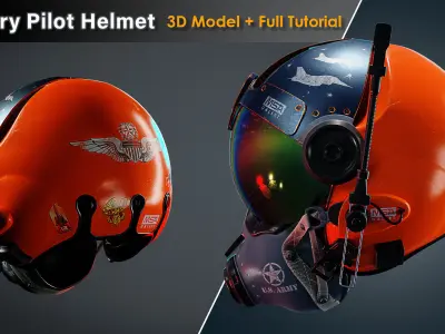 Military Pilot Helmet Low-poly 3D model