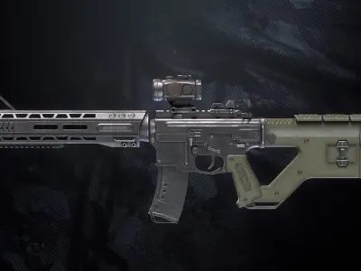 Thorn Assault rifle Low-poly 3D model