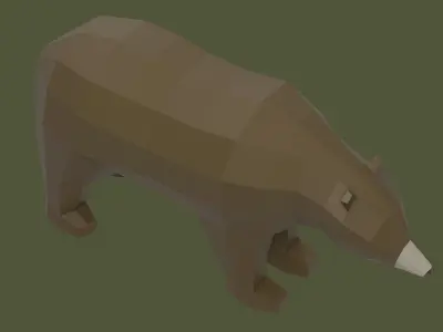 Stylized lowpoly BEAR Low-poly 3D model