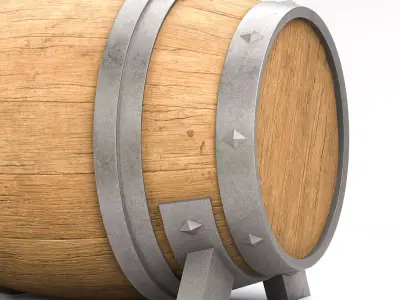barrel Low-poly 3D model 15