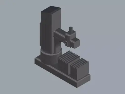 Radial Drilling Machine with Gear 3D model