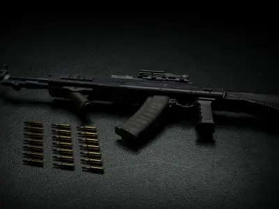 AKL 97 Rifle Low-poly 3D model