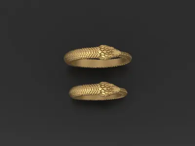 Wedding ring snake 3D print model