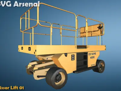 Scissor Lift - HQ Low-poly 3D model