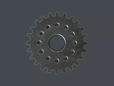 GEAR-001 sprocket Low-poly 3D model