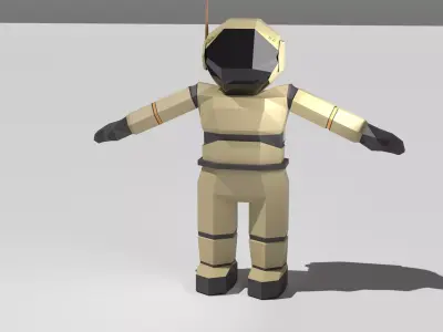 Low Poly Sci-Fi Astronaut Rigged  Game Ready PBR Low-poly 3D model