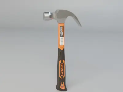 Realistic Hammer with PBR Texture Low-poly 3D model