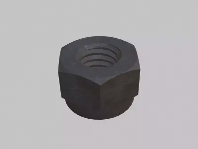 Nut Coarse Threads Lock Type with Rusty Iron Texture m2-12 3D Model Pack