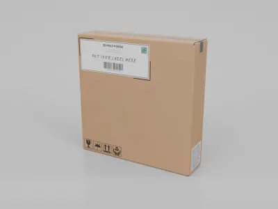 Cardboard Box R-144 - Rigged and Customizable Low-poly 3D model