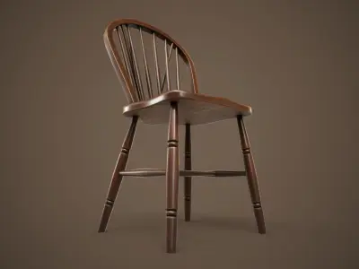Vintage chair Low-poly 3D model order
