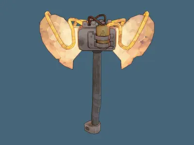 Axe Post-Apocalyptic style Low-poly 3D model