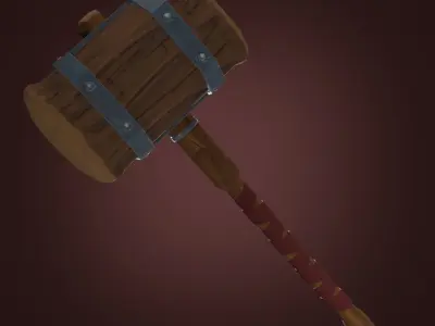 Battle Hammer Low-poly 3D model purchase