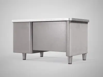 Retro Office Table - Vintage Office Desk Gameready AAA Low-poly 3D model