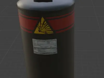 gas tank Low-poly 3D model 5