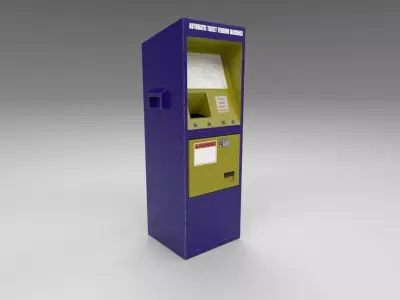 Automatic Ticket Vending Machine 3D Model Low-poly 3D model