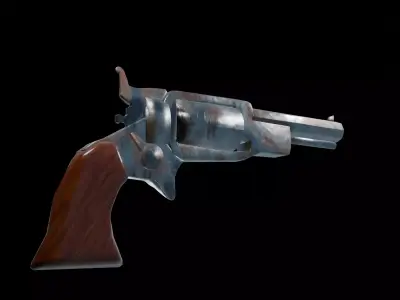RustRevolver Low-poly 3D model