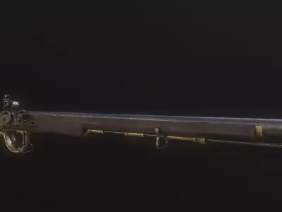 Stylized Pirate Brown Bess Musket Game Ready Low-poly 3D model