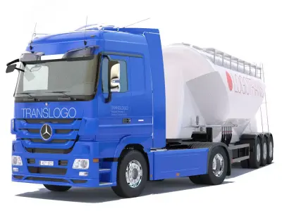 Mercedes Actros with Silo 3D model