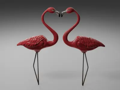 Plastic Flamingo Low-poly 3D model