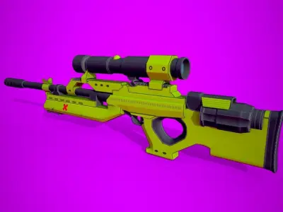 VC32 LOWPOLY fortnite sniper rifle Low-poly 3D model