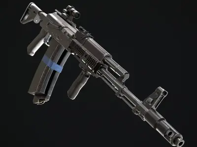 Gameready AK-74 rifle Low-poly 3D model