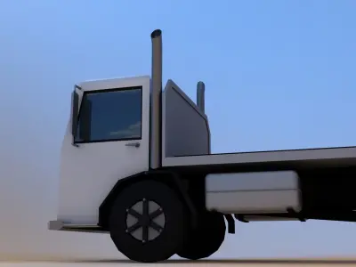  Low Poly Flatbed Truck  Low-poly 3D model