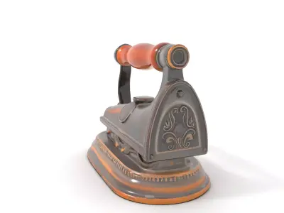 Vintage Iron Wood Handle model pack Low-poly 3D model
