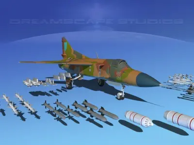 Mig-23 Fighter Ukraine 3D model