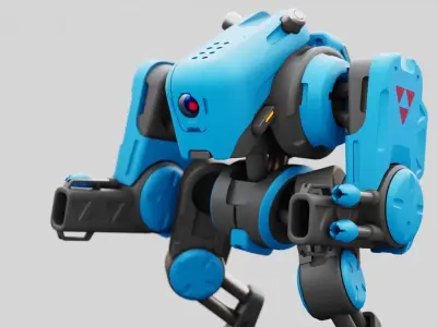 MILITARY BOT S-200 RIGGED 3D model