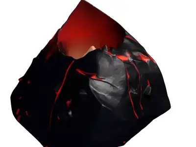 Cracked Magma Rock 3D Model 3D model