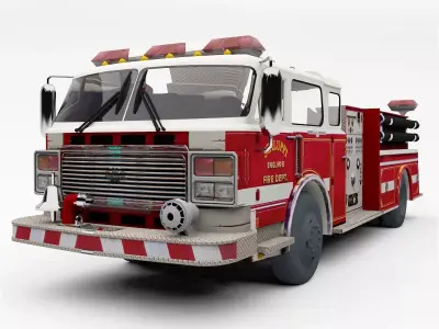 American Firetruck 3D model 3D model