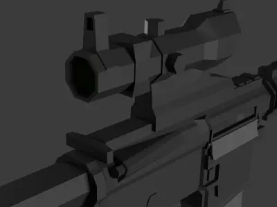 M4 acog lowpoly  Low-poly 3D model