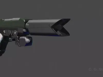 Hand Gun with Compressor  3D model