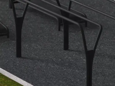 Outdoor Calisthenics and Fitness Park 3D Model 3D model