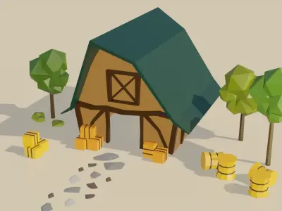 Farmland  Themed LOW POLY Collection Low-poly 3D model