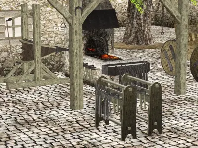 Medieval House Fantasy W2 PBR GameReady Low-poly 3D Model Low-poly 3D model