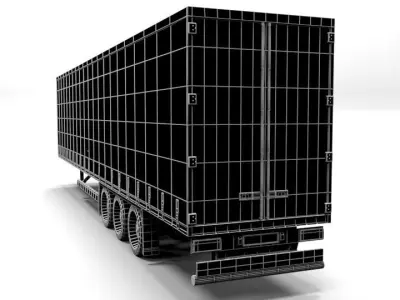 TRUCK TRAILER 1 LOWPOLY Low-poly 3D model