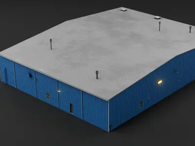 hangar building01 Low-poly 3D model