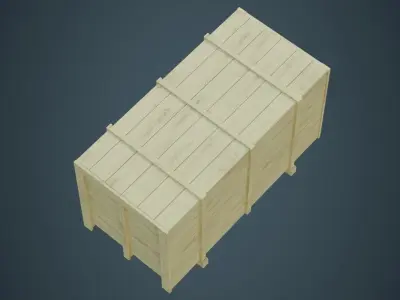 Wooden Box 2A Low-poly 3D model