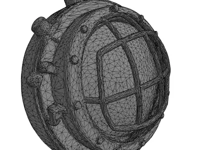 Vintage Brass Nautical Bulkhead Light Low-poly 3D model