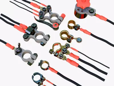 Battery Terminal Clamp Set M1 3D model
