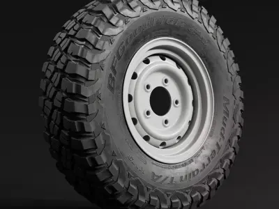 BFGoodrich Baja KM3 Tire - Real world details 3D model