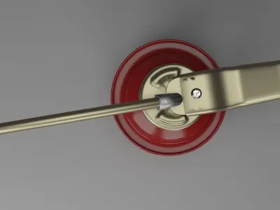 Metal oil can in red and gold color 3D model