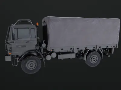 low poly truck with textures Low-poly 3D model