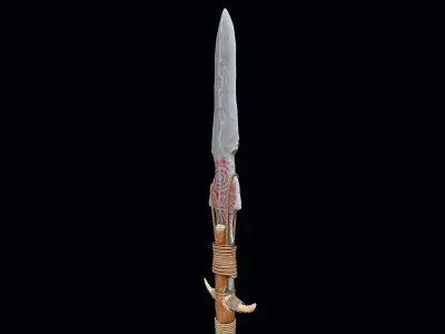 Ancient Stone Spear Low-poly 3D model