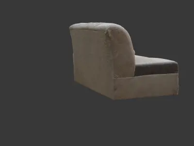 Vintage Leather Sofa  3D Scanned Low-Poly Model Low-poly 3D model