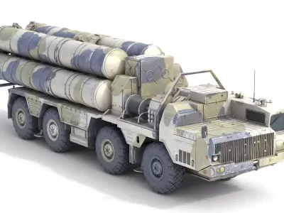 S-300 missile system Low-poly 3D model