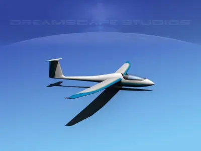 Venture Sailplane Low-poly 3D model 5