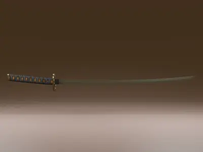 Samurai sword Low-poly 3D model