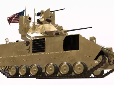 BRADLEY M3A3 XM153 CROWS Low-poly 3D model